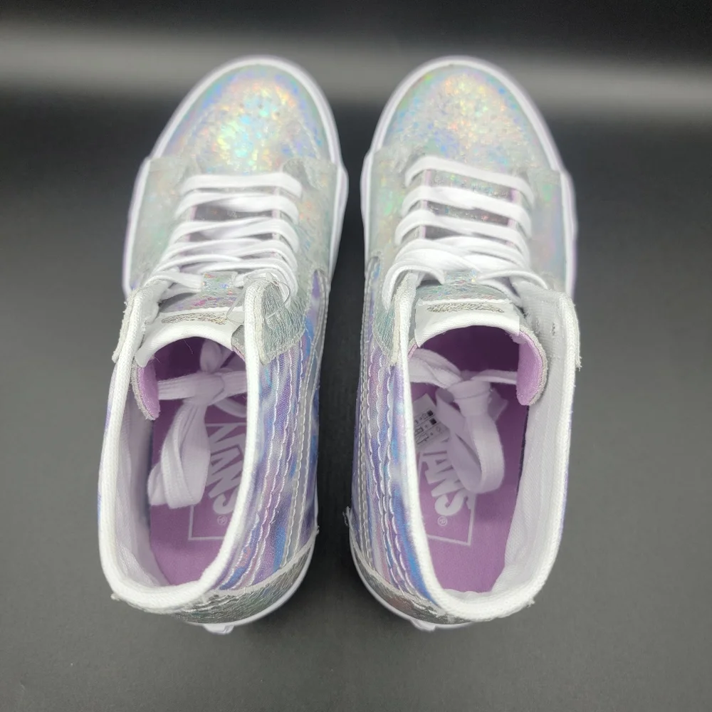 Vans Sk8-Hi Platform Butterfly Silver Purple White Women's Shoes Size 7.5 New